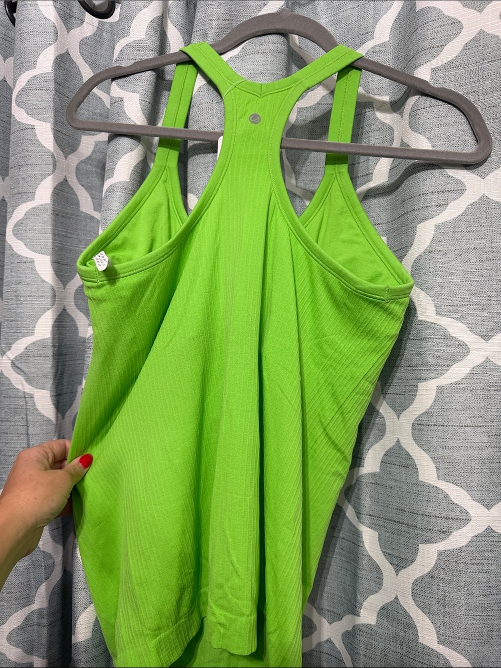 CRZ YOGA Neon Green Ribbed Racerback Tank - Picture 3 of 3